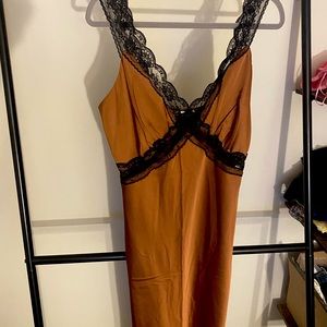 Abercrombie Satin Dress with Lace Detail